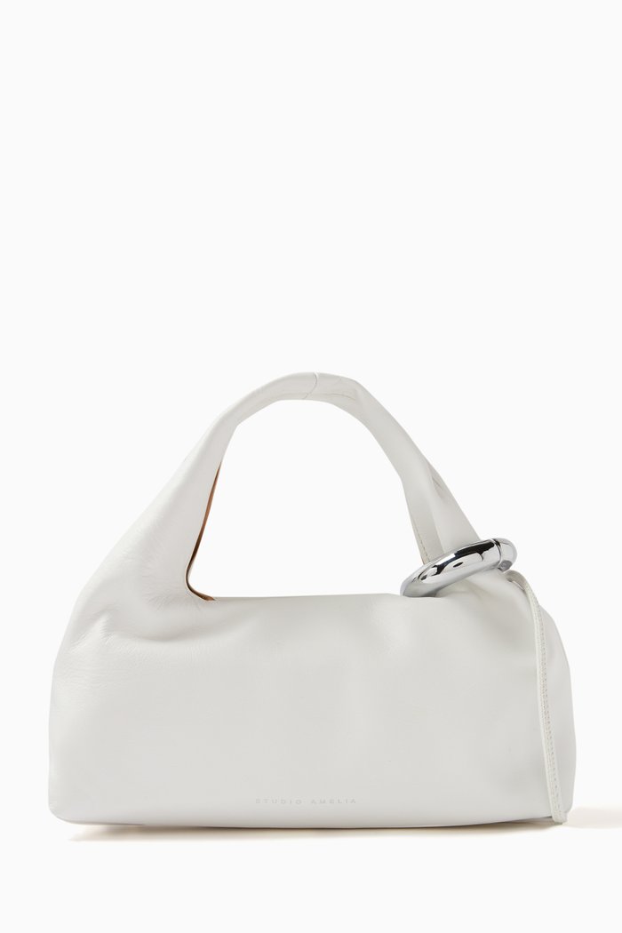 

Mini Helium Hobo Bag in Nappa Leather, White