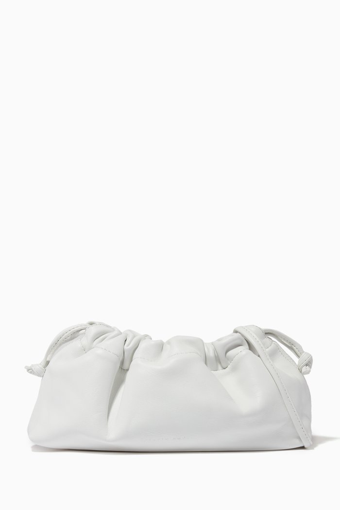 

Mini Drawstring Clutch Bag in Leather, White