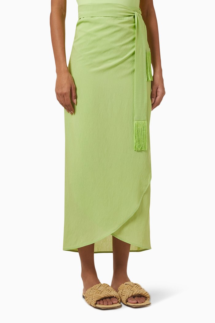 

Denver Cover Up Sarong Skirt in Rayon Blend, Green