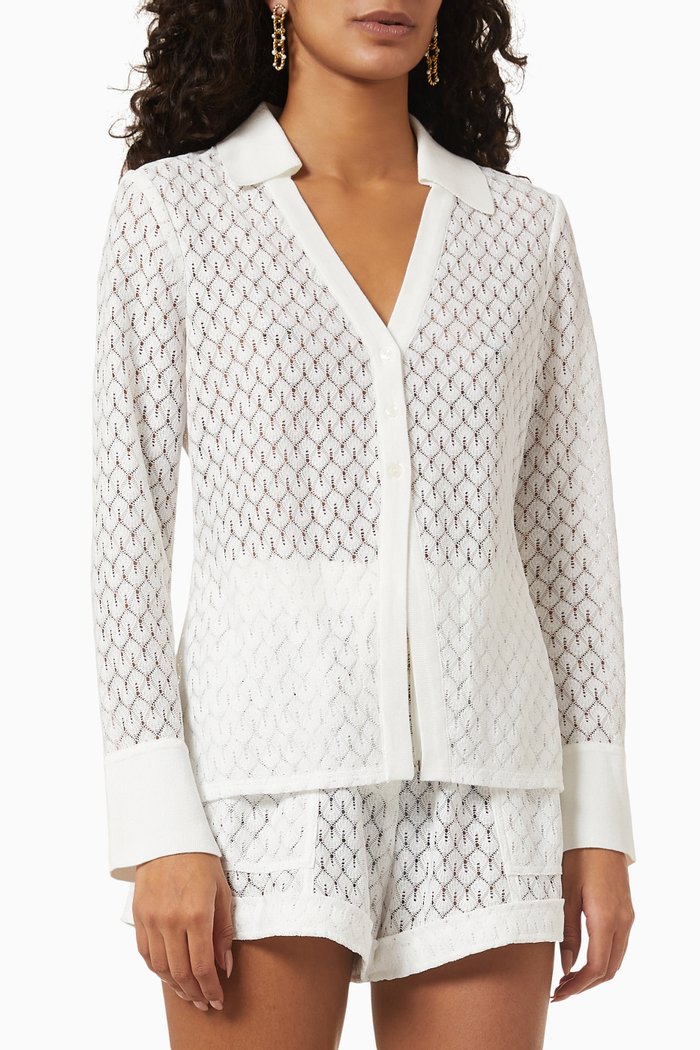 Tyler Cover Up Cardigan in Lace, White
