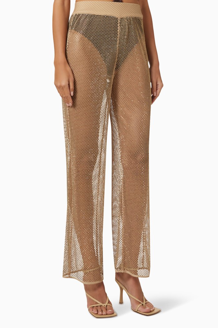 

Sullivan Cover-up Pants in Crystal Mesh, Gold