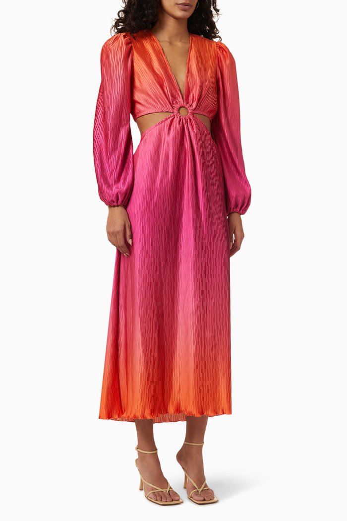 

Jaelynn Ombre Maxi Dress in Crepe, Orange