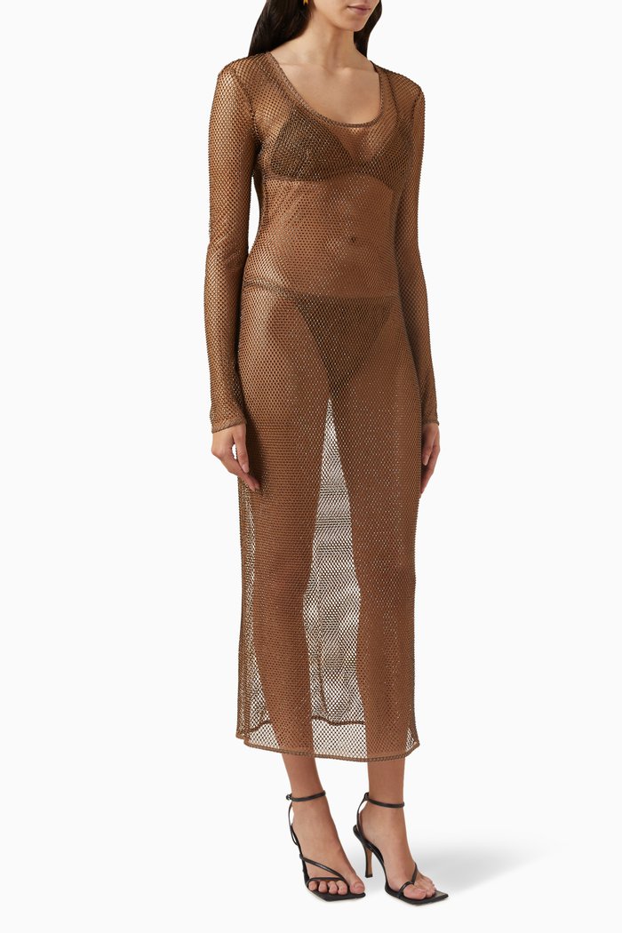 

Lorenzo Cover Up in Crystal Mesh, Brown