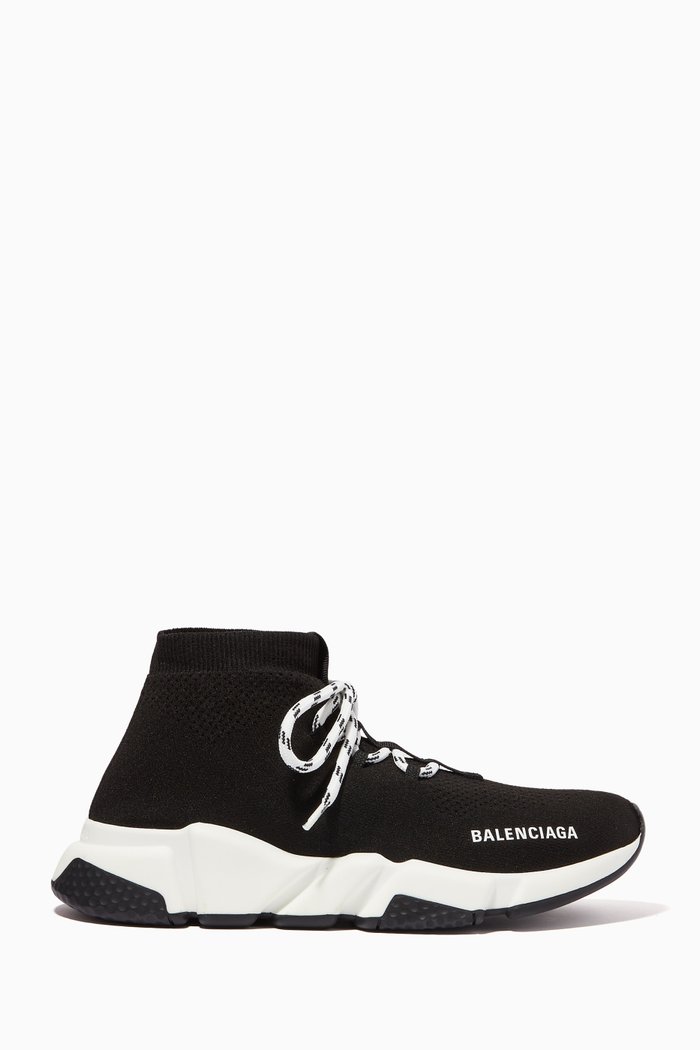 

Speed Lace-up Sneakers in Recycled Knit, Black