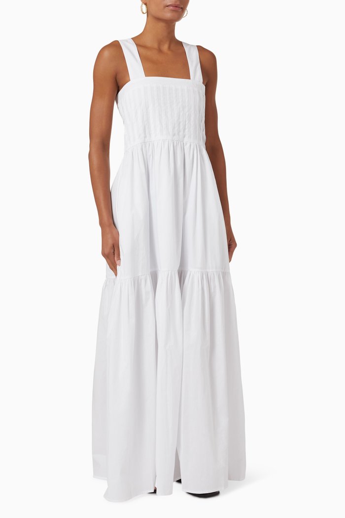 

Penelope Maxi Dress in Cotton Voile, White