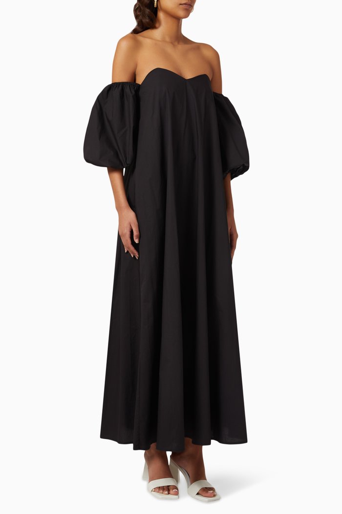 

Cruz Maxi Dress in Cotton Polin, Black
