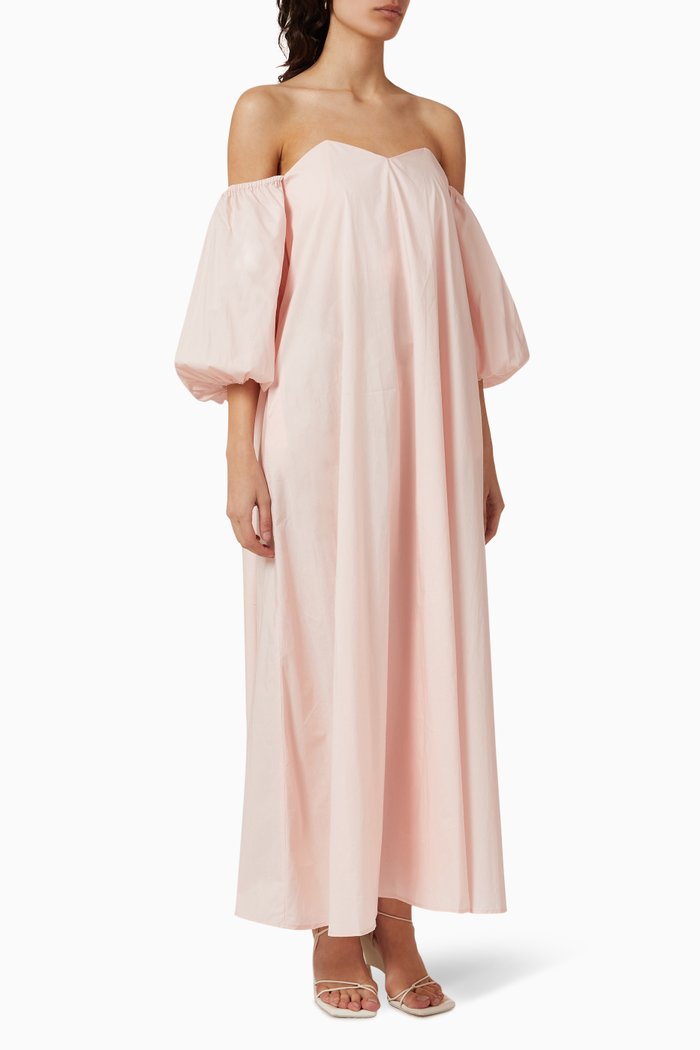 

Cruz Maxi Dress in Cotton Polin, Pink