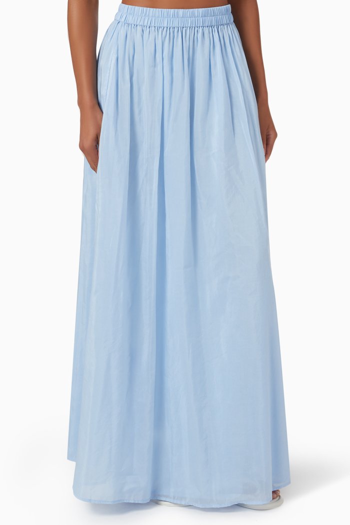 Ocean Skirt in Cotton Blend, Blue