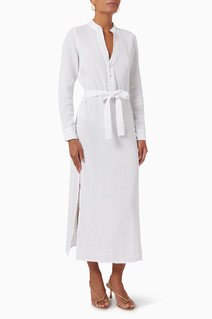 

Frieda Shirtdress in Cotton, White