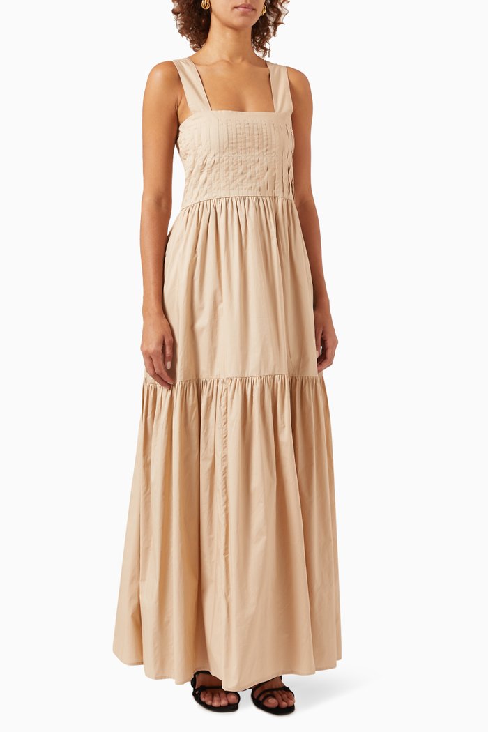 

Penelope Maxi Dress in Cotton-voile, Neutral