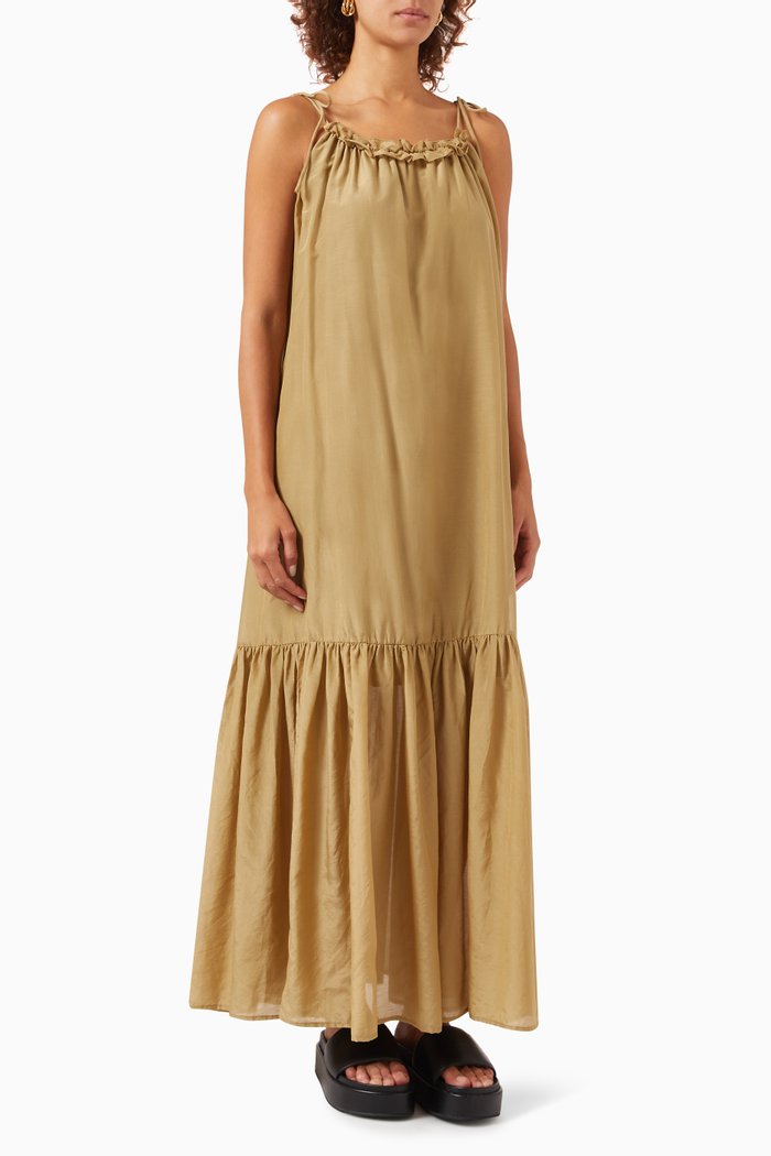 

Bowie Maxi Dress in Cotton-silk, Neutral