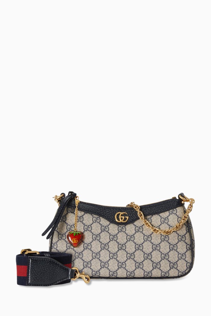 

Small Ophidia Shoulder Bag in GG Supreme Canvas, Blue
