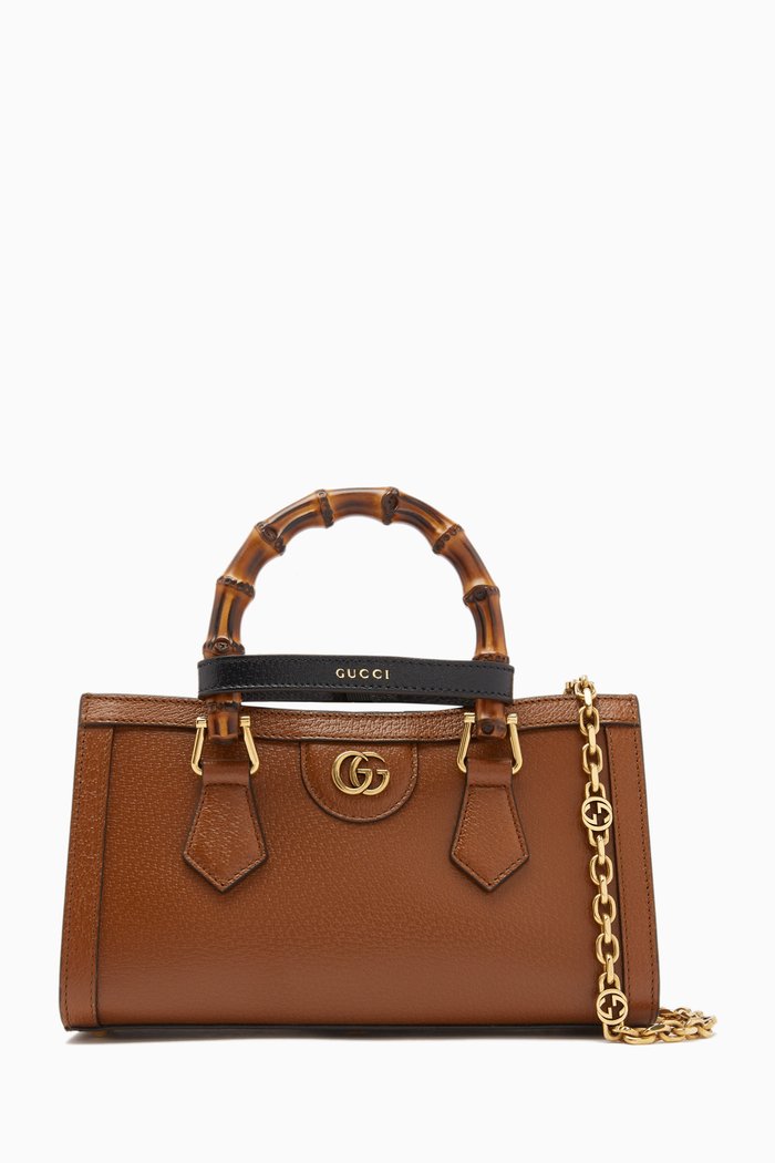 

Medium Diana Tote Bag in Leather, Brown