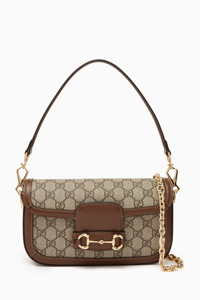 

Small 1955 Horsebit Shoulder Bag in Supreme Canvas, Brown