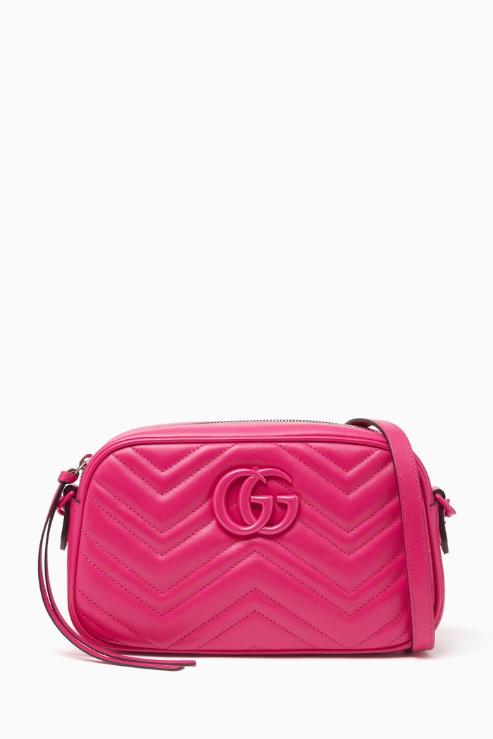 

Small GG Marmont 2.0 Quilted Crossbody Bag in Leather, Pink