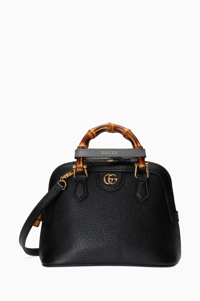 

Mini Diana Tote Bag in Leather, Black