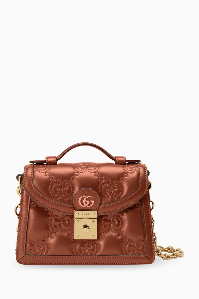 

Matelassé Bag in Leather, Brown