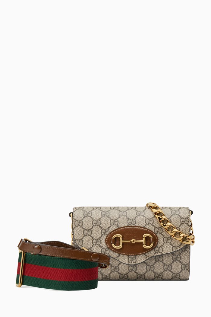 

Small 1955 Horsebit Crossbody Bag in Supreme Canvas, Neutral