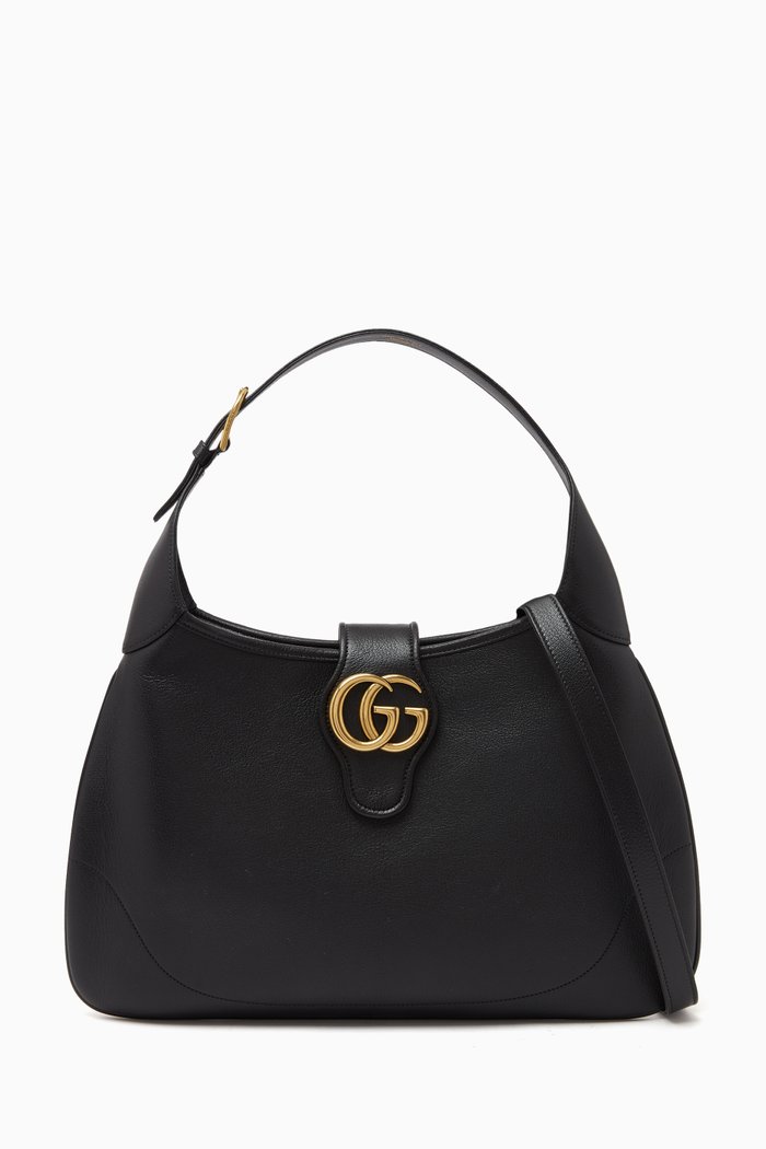 

Medium Aphrodite Shoulder Bag in Leather, Black