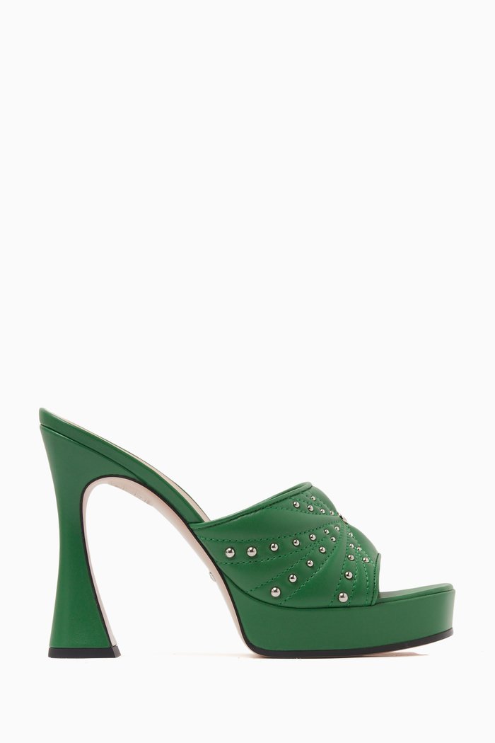 

Claire 95 Mules in Leather, Green