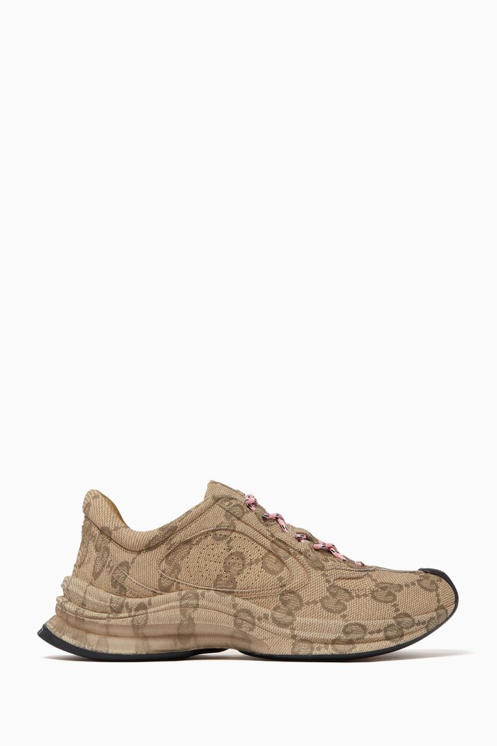 

Run Sneakers in Water Transfer-printed Leather, Neutral