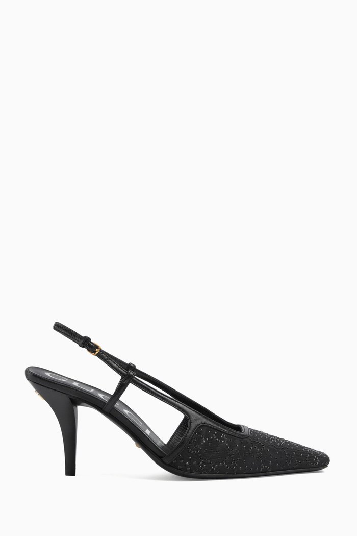 

Tom GG 75 Slingback Pumps in Moiré, Black