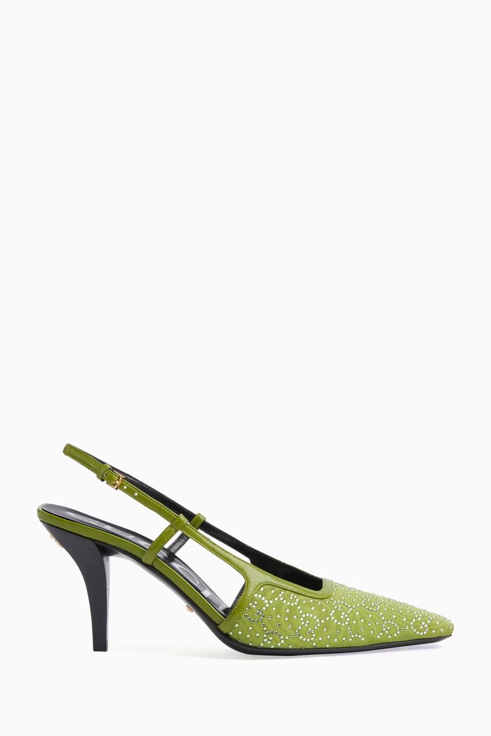 

Tom 75 GG Slingback Pumps in Moiré, Green