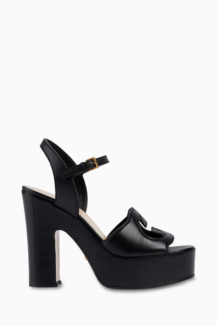 

Interlock G Sandals in Leather, Black