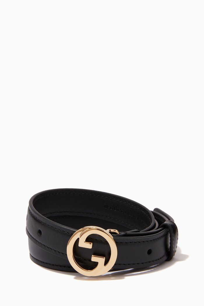 

Gucci Blondie Thin Belt in Leather, Black