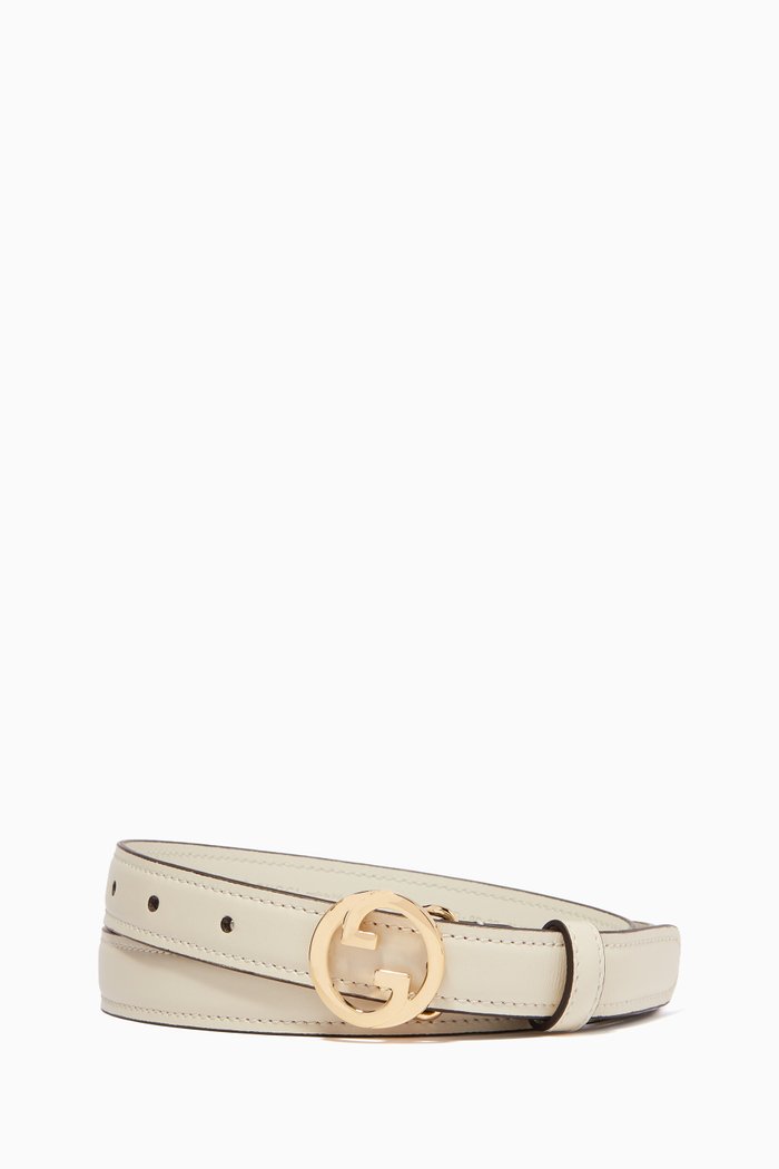 

Gucci Blondie Thin Belt in Leather, White
