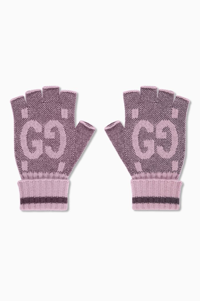 

GG Fingerless Gloves in Cashmere, Pink