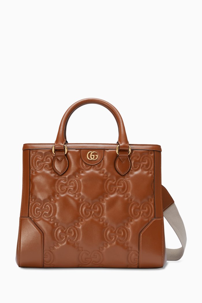 

Tote Bag in GG Matelassé Leather, Brown