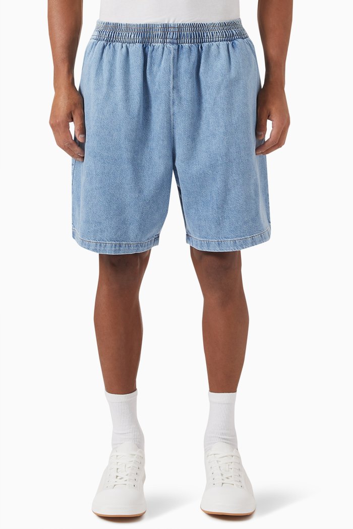 Relaxed Shorts in Denim, Blue