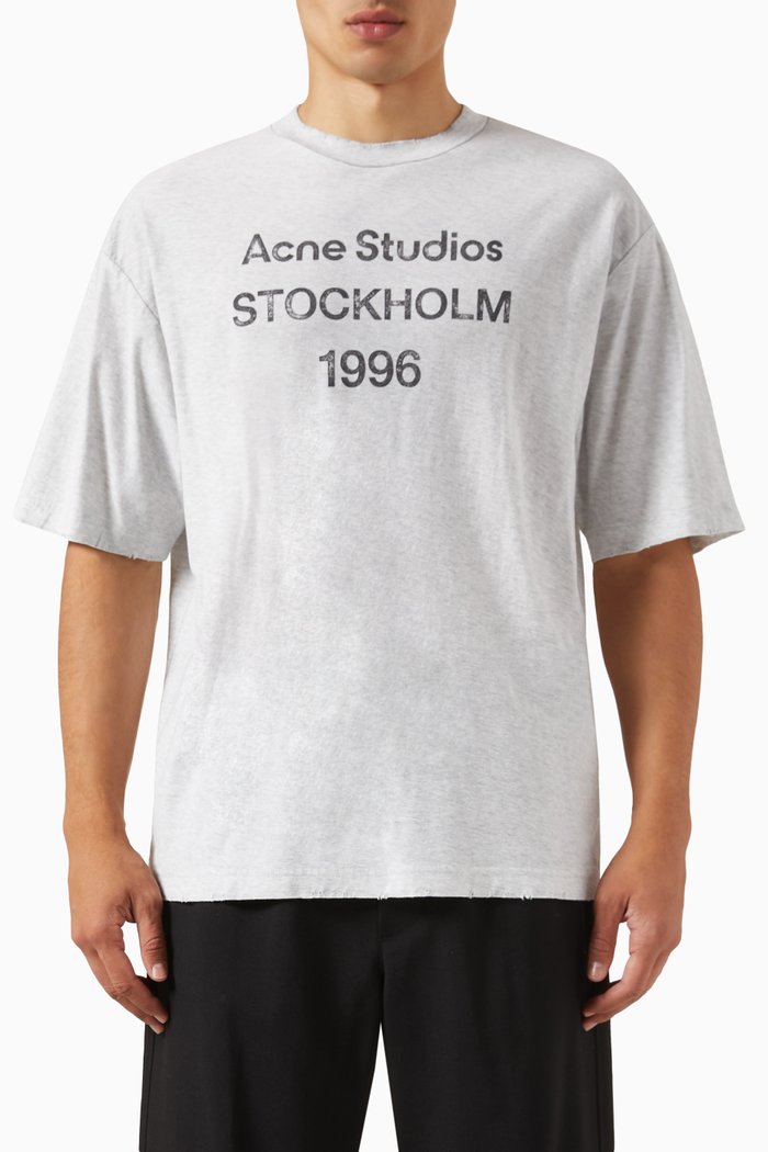 

Logo Stamp T-Shirt in Organic Cotton, Grey