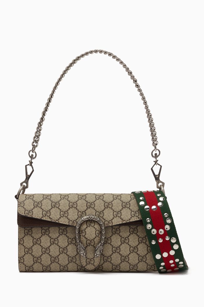 

Medium Dionysus Flap Shoulder Bag in Supreme Canvas, Neutral
