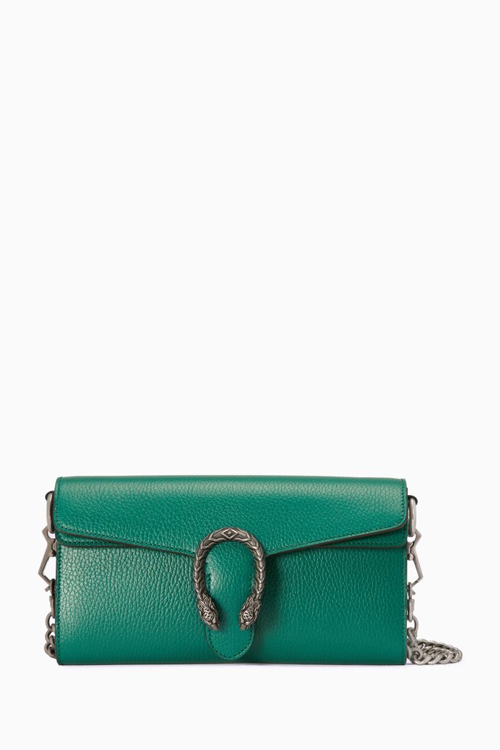 

Medium Dionysus Flap Shoulder Bag in Leather, Green