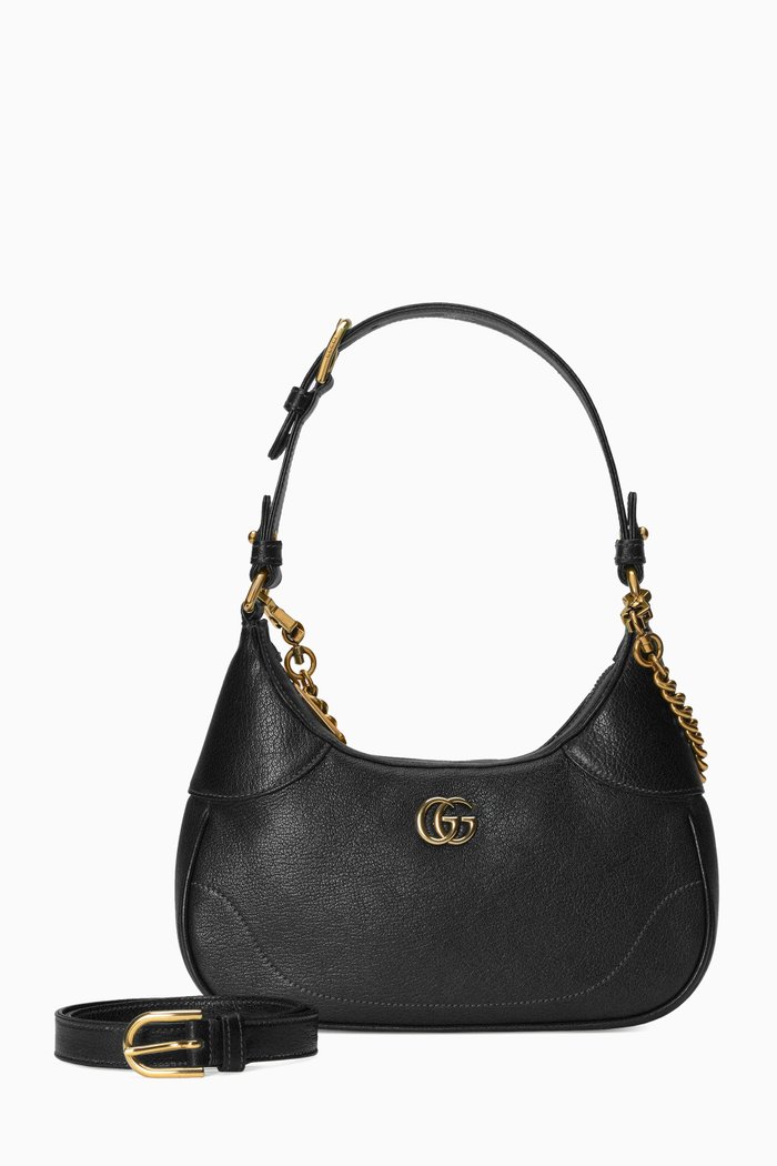 

Small Aphrodite Shoulder Bag in Leather, Black