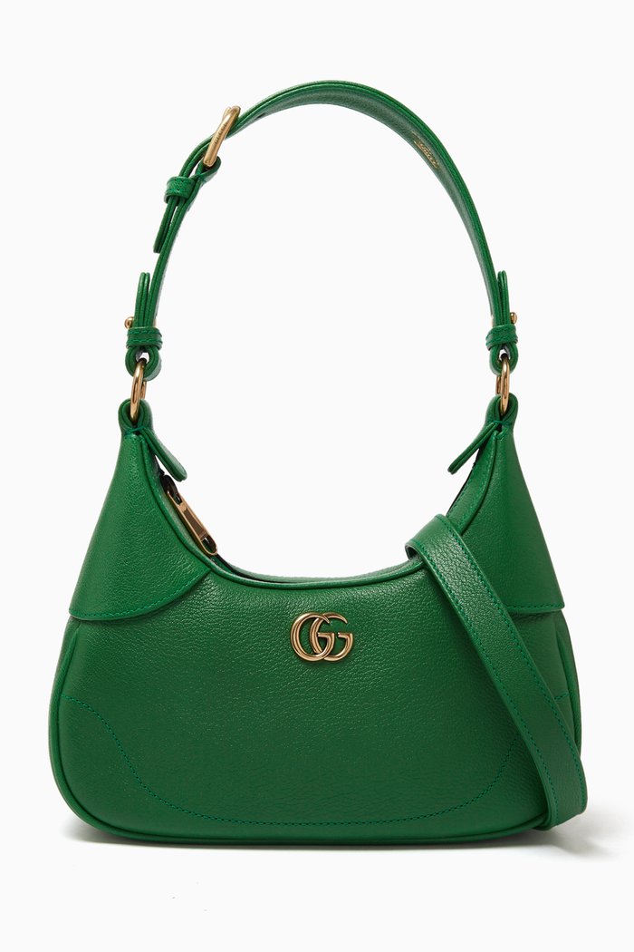 

Small Aphrodite Shoulder Bag in Leather, Green