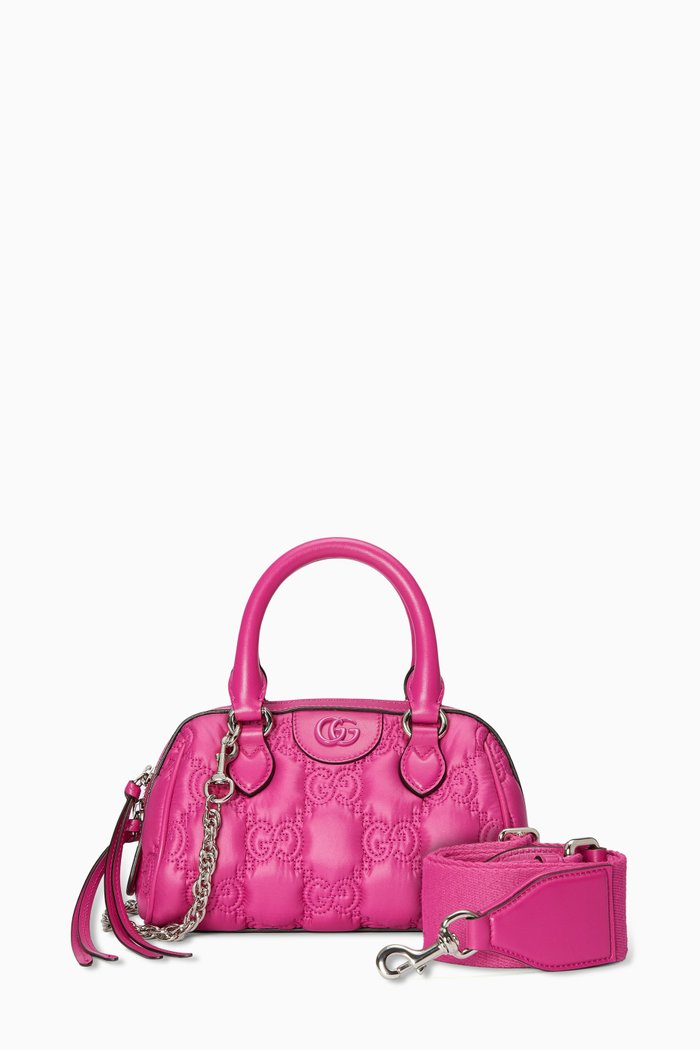 

Mini Top-handle Bag in GG Matelassé Leather, Pink