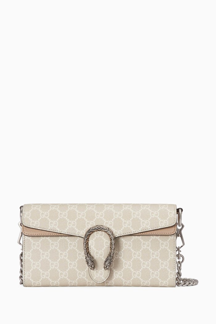 

Small Dionysus GG Printed Flap Shoulder Bag in Canvas, Neutral