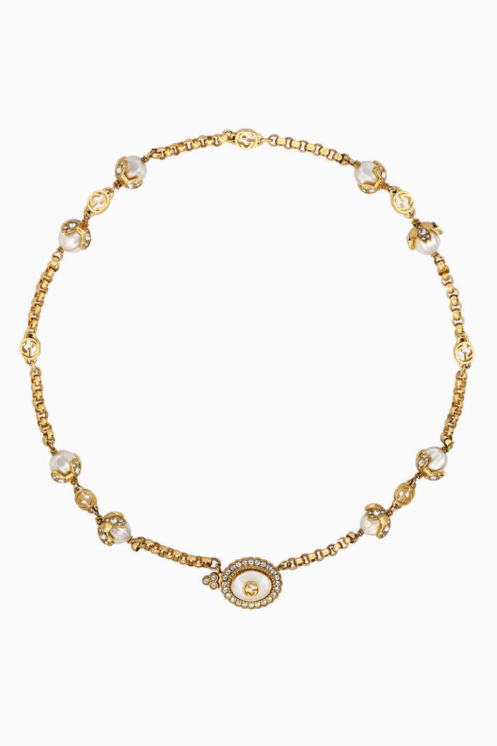 

Interlocking G Necklace in Brass, Gold