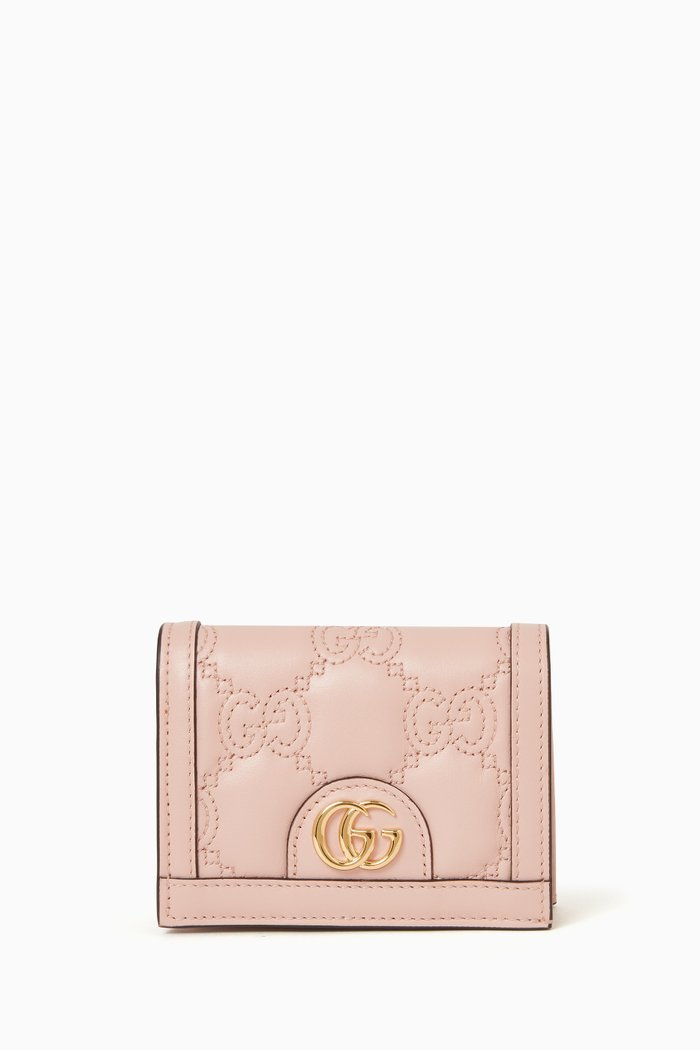 

Card Case in GG Matelassé Leather, Pink