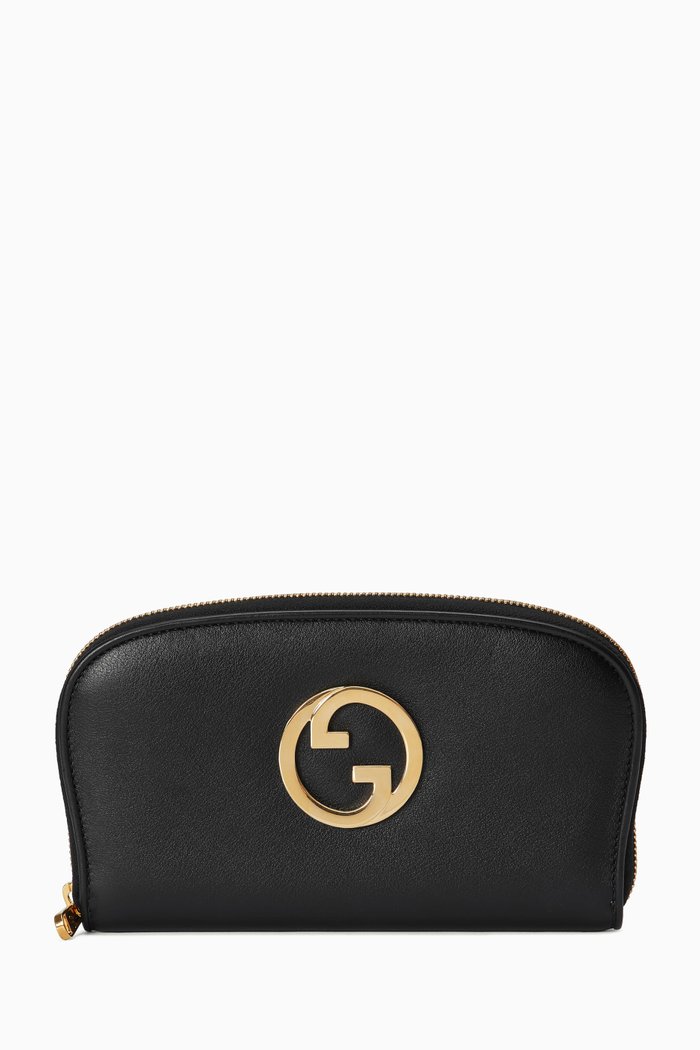 

Blondie Zip Around Wallet in Leather, Black