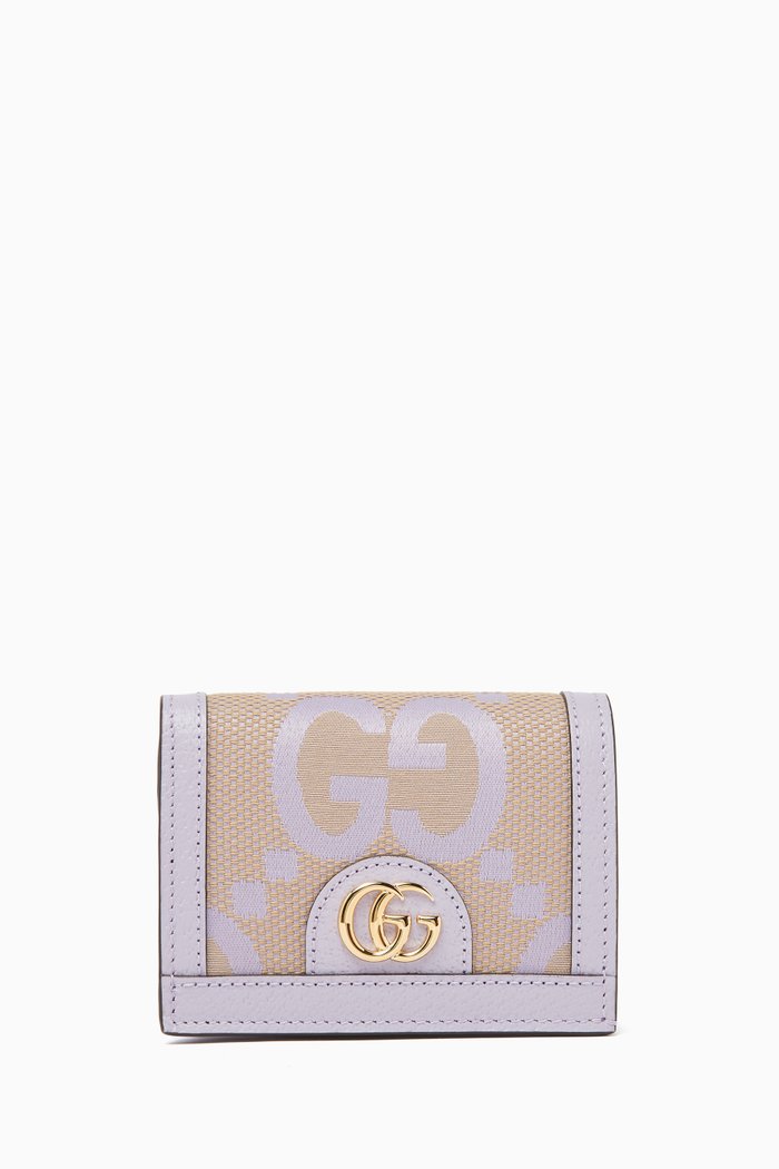 

Ophidia Jumbo GG Card Case in Leather, Neutral