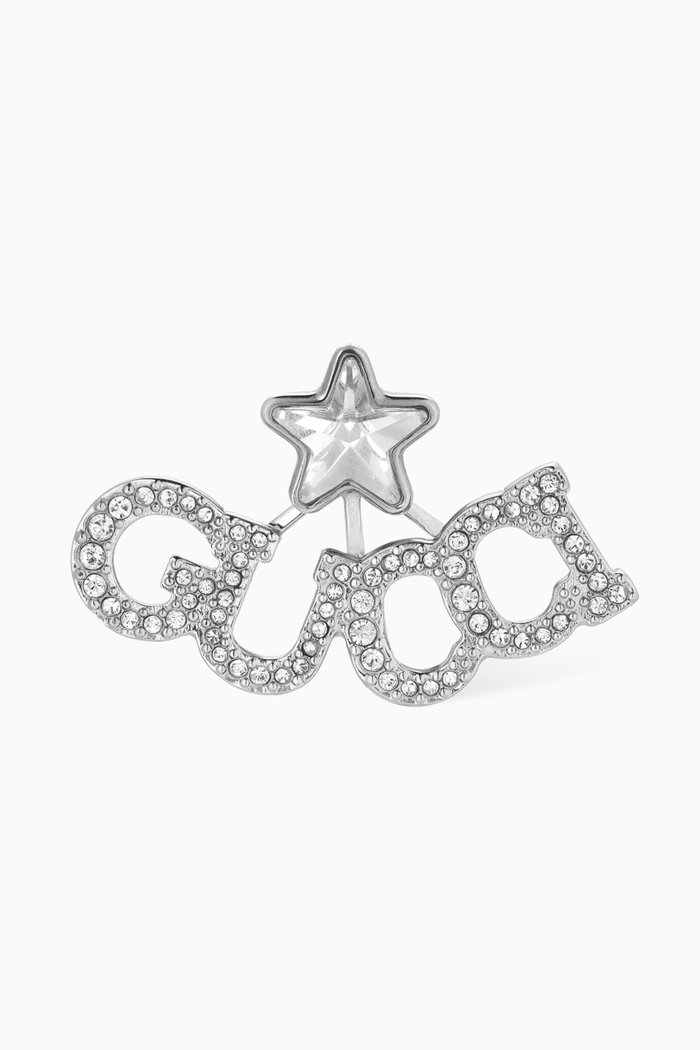

Gucci Script Single Earring in Metal, Silver