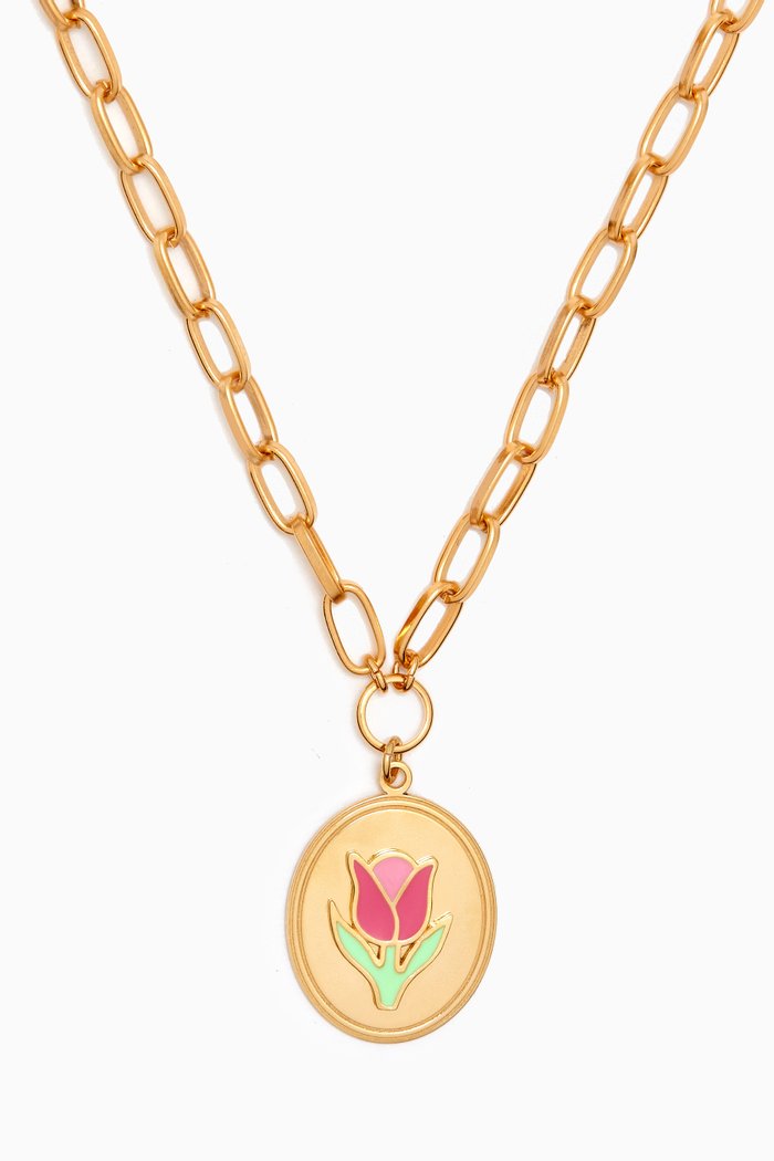 

Tulip Pendant Necklace in 18kt Gold-plated Sterling Silver