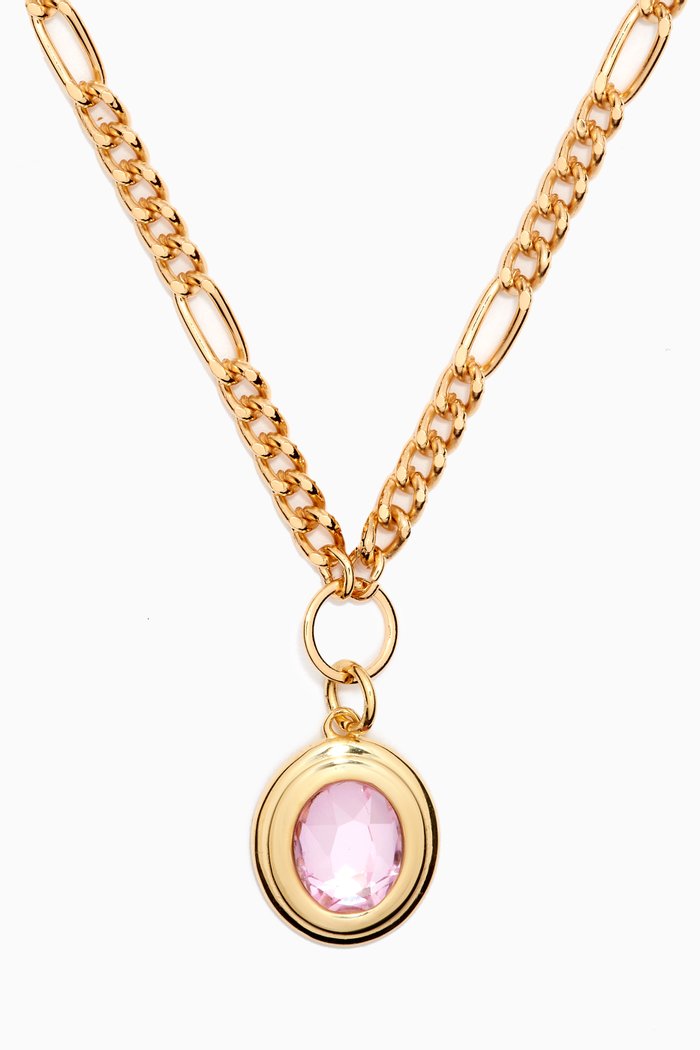 

Dreamy Crystal Pendant Necklace in 18kt Gold-plated Sterling Silver, Pink