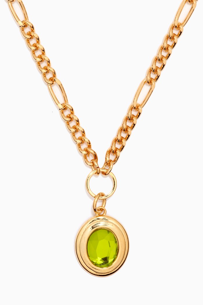 

Dreamy Crystal Pendant Necklace in 18kt Gold-plated Sterling Silver, Green