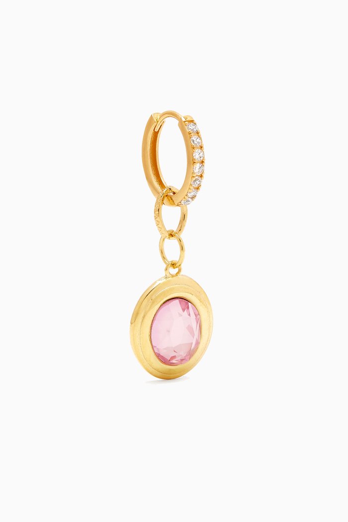 

Dreamy Crystal Single Earring in 18kt Gold-plated Sterling Silver, Pink