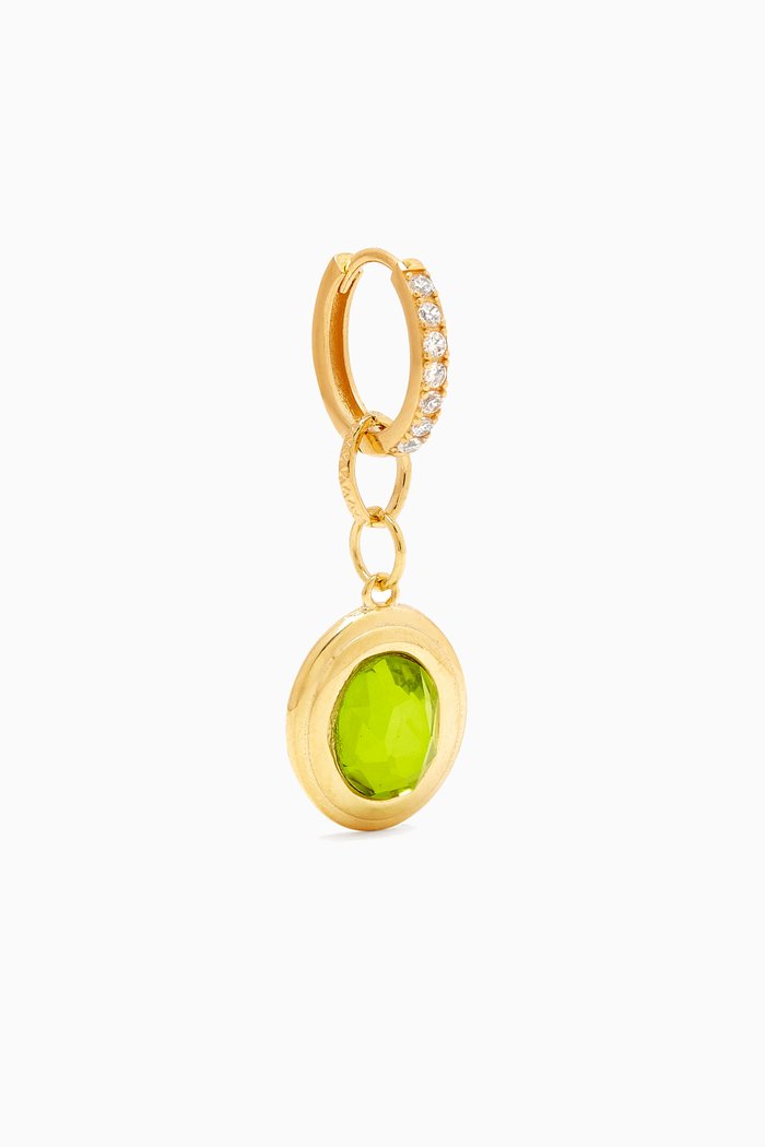Dreamy Crystal Single Earring in 18kt Gold-plated Sterling Silver, Green